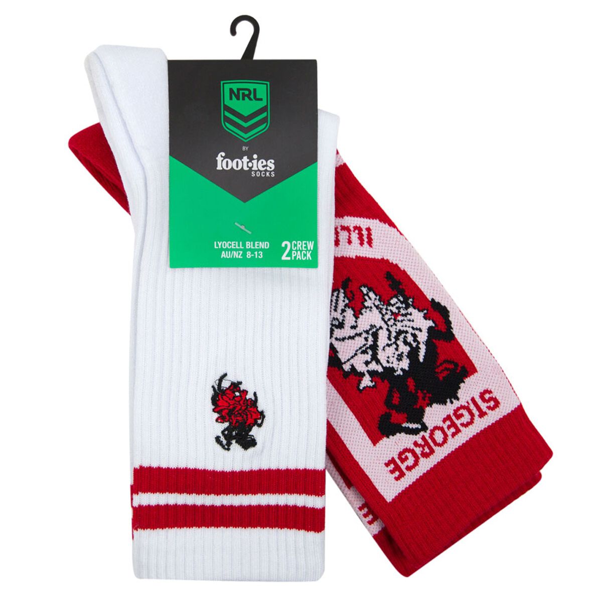 Footies St. George Illawarra Dragons 2025 Sneaker Socks 2 Pack