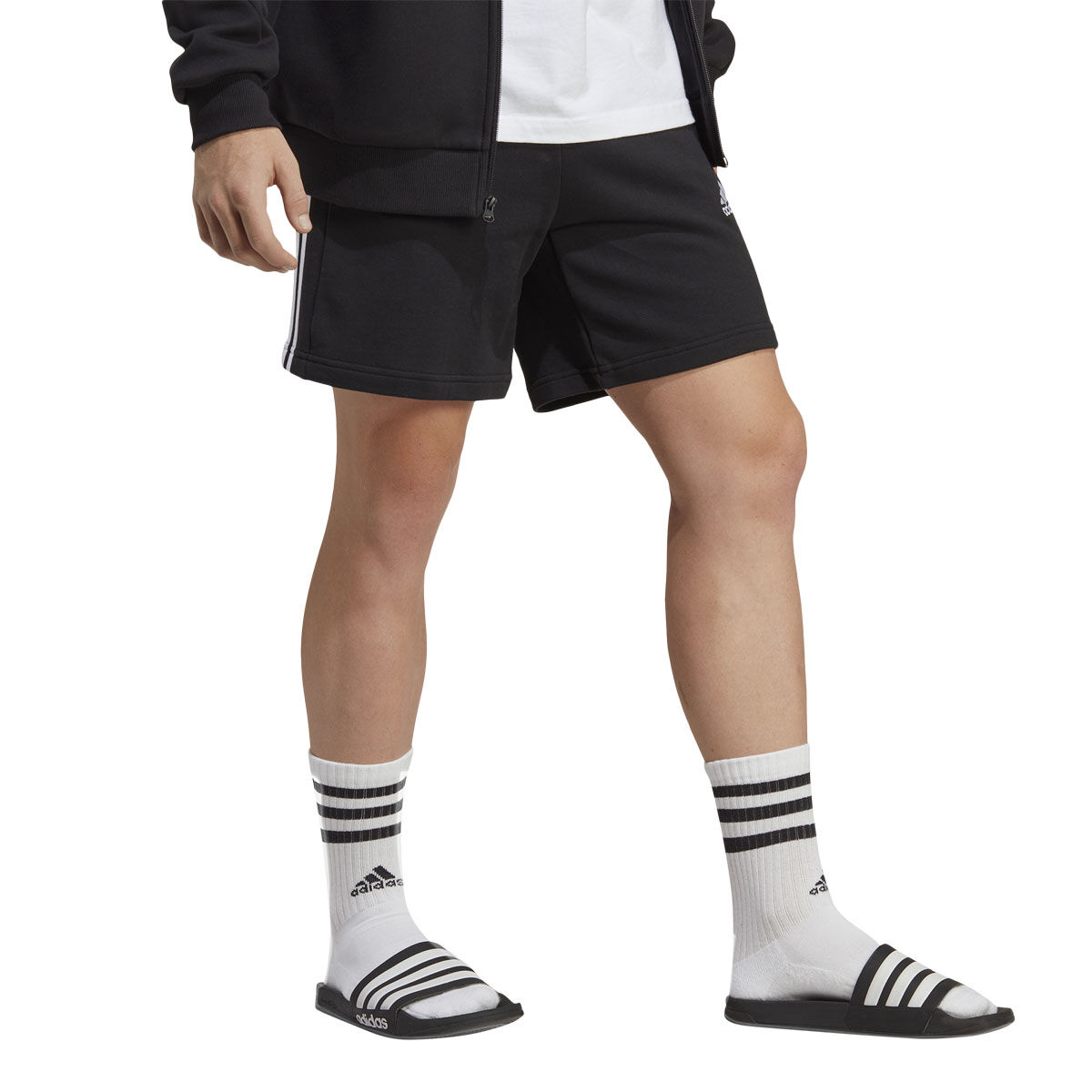 adidas Mens Essentials 3-Stripes French Terry Shorts