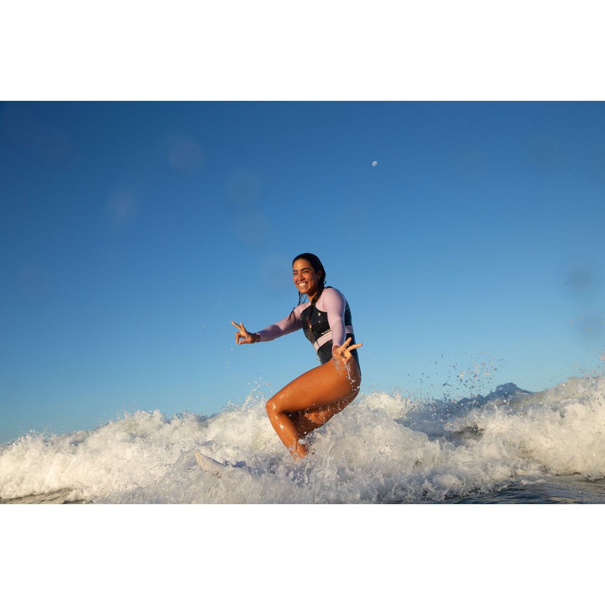 Roxy Womens Active Colour Block Long Sleeve Onesie Swimsuit