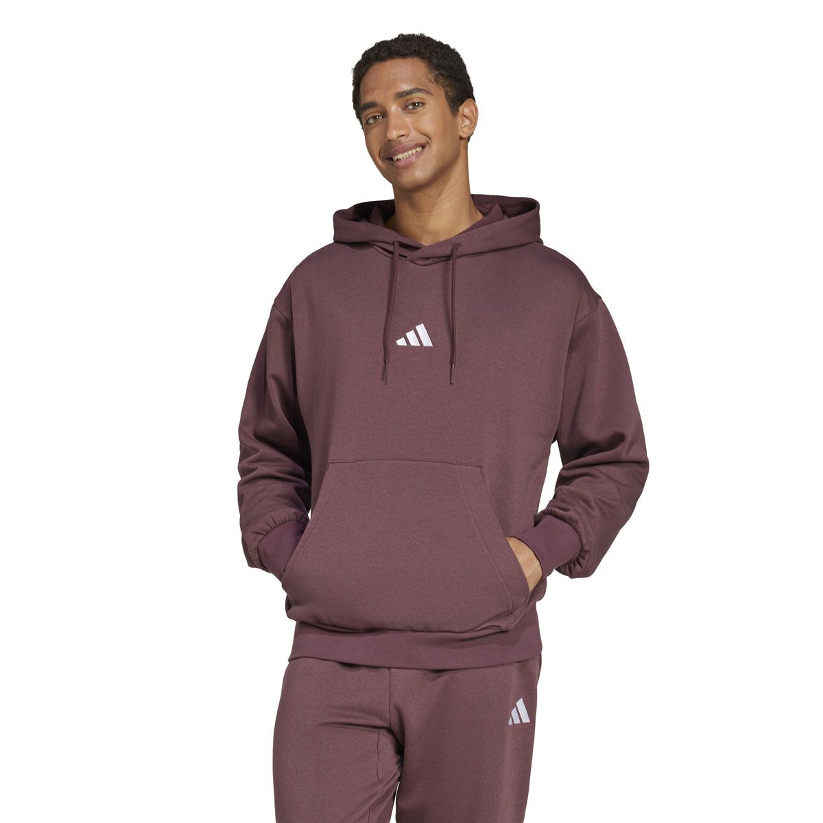 adidas Mens Essentials Feel Cozy Fleece Pullover Hoodie