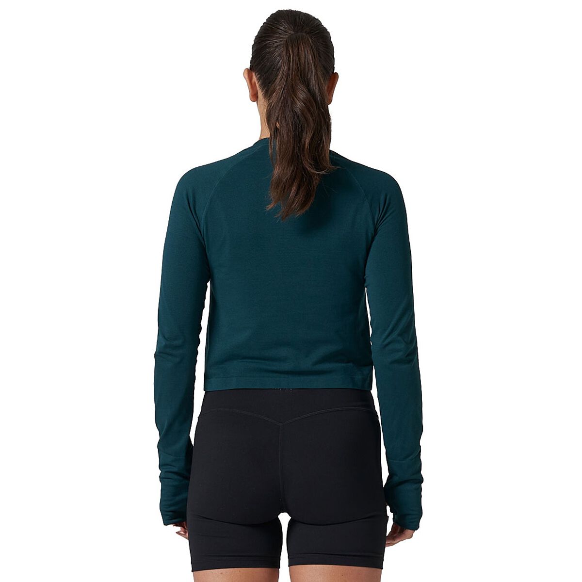 Ell/Voo Womens Yumi Seam Free Cropped Long Sleeve Top