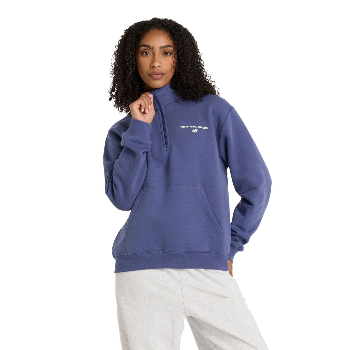 New Balance Womens Reimagined Fleece Half Zip Hoodie