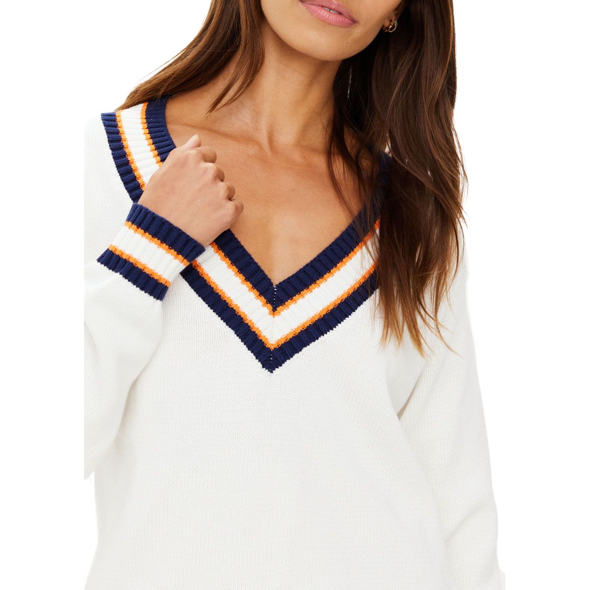 The Upside Womens Josette V-Neck Knit Sweater