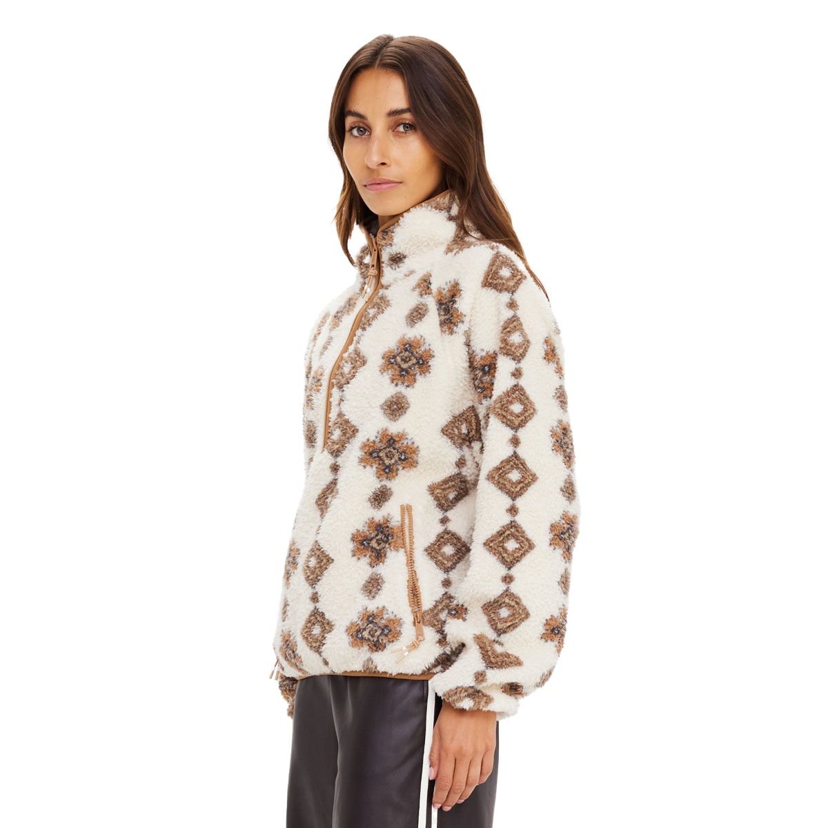 The Upside Womens Harlow Fleece Quarter Zip Pullover