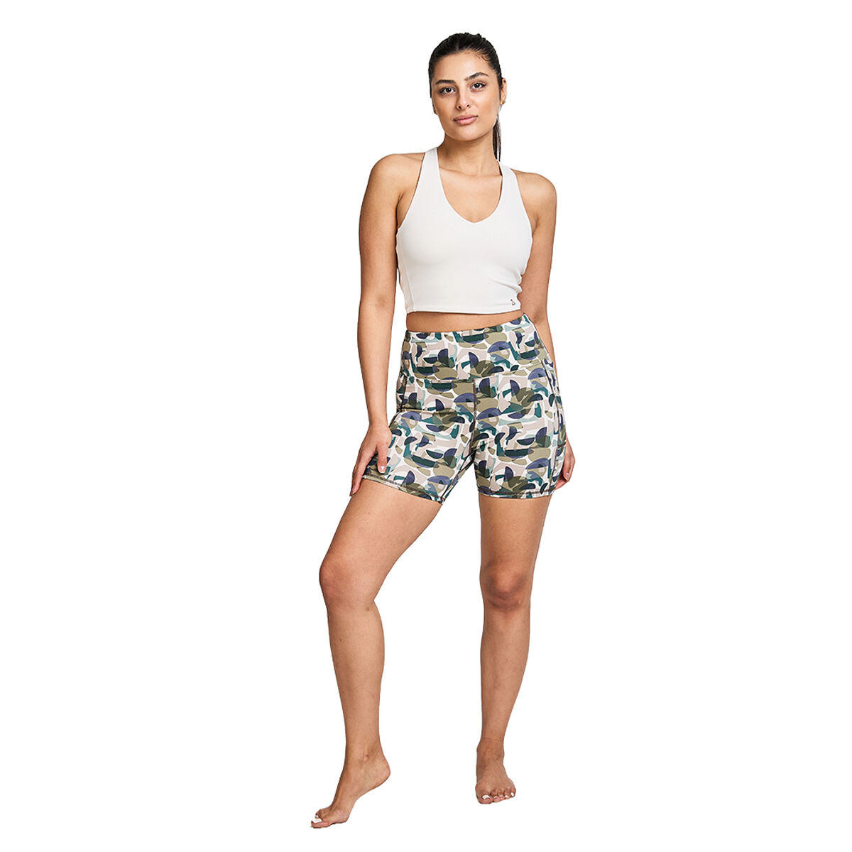 BAHE Womens Attune Cross Back Crop Top White XL