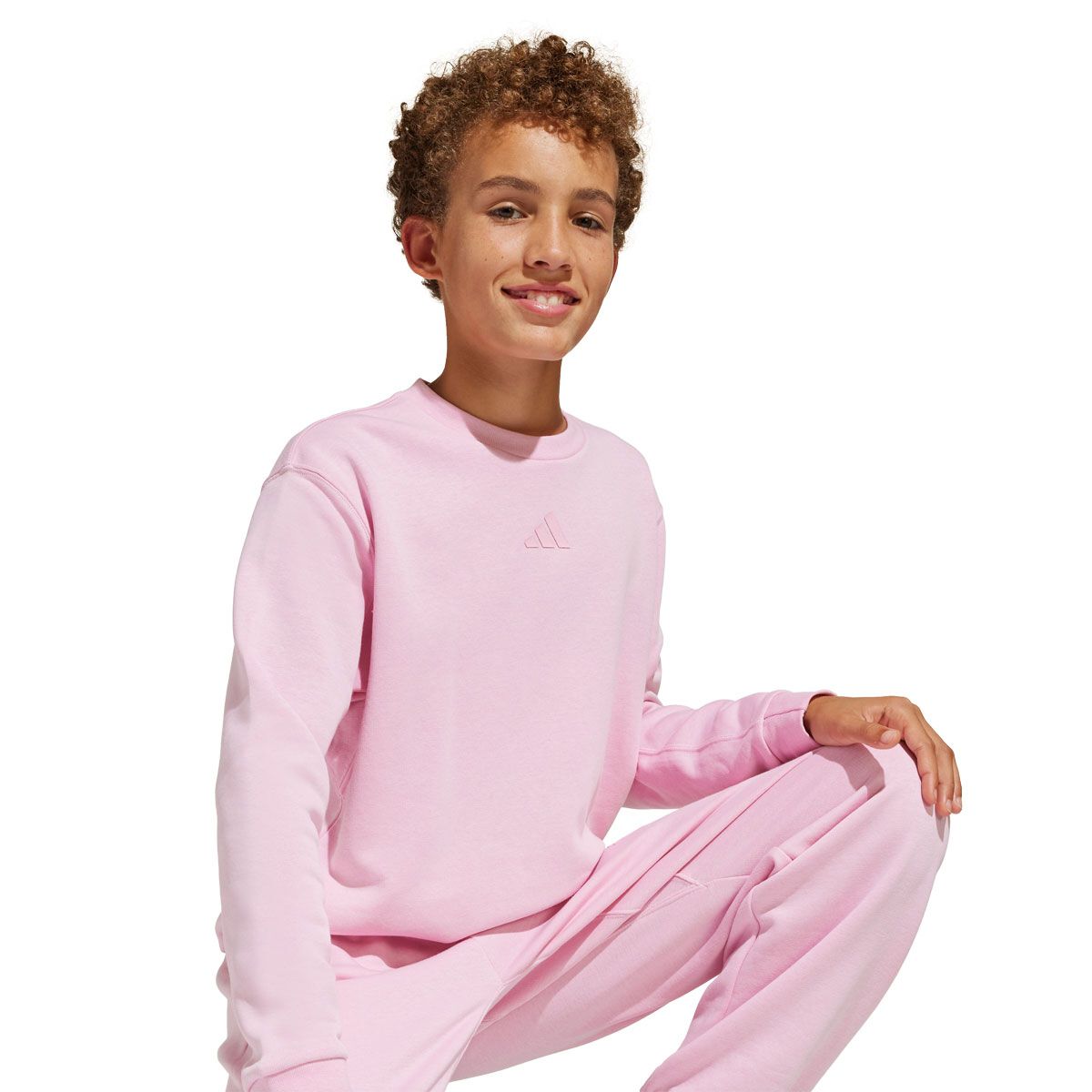 adidas Junior All Season Fleece Graphic Crew Sweatshirt