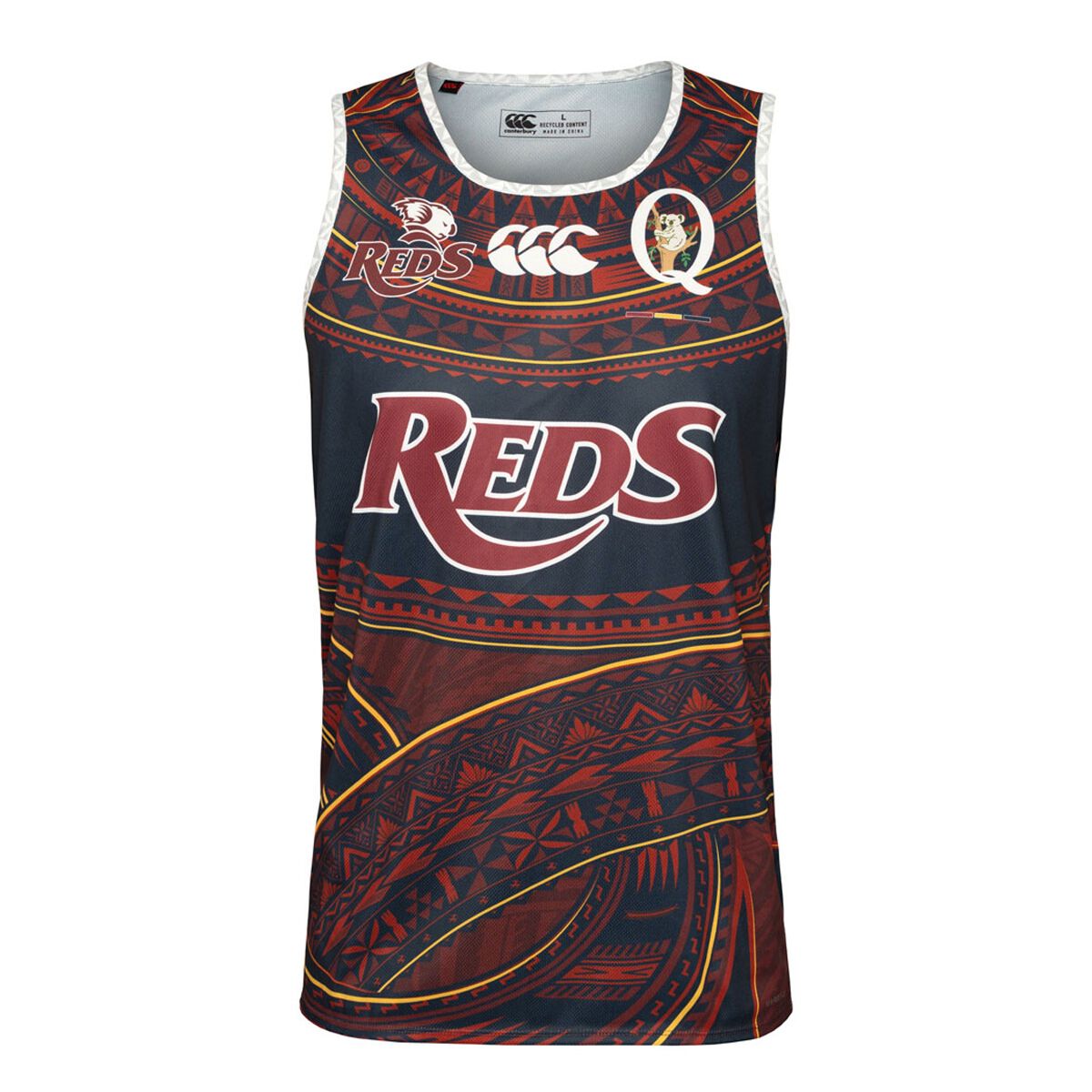 Queensland Reds 2025 Pasifika Mens Singlet Navy S