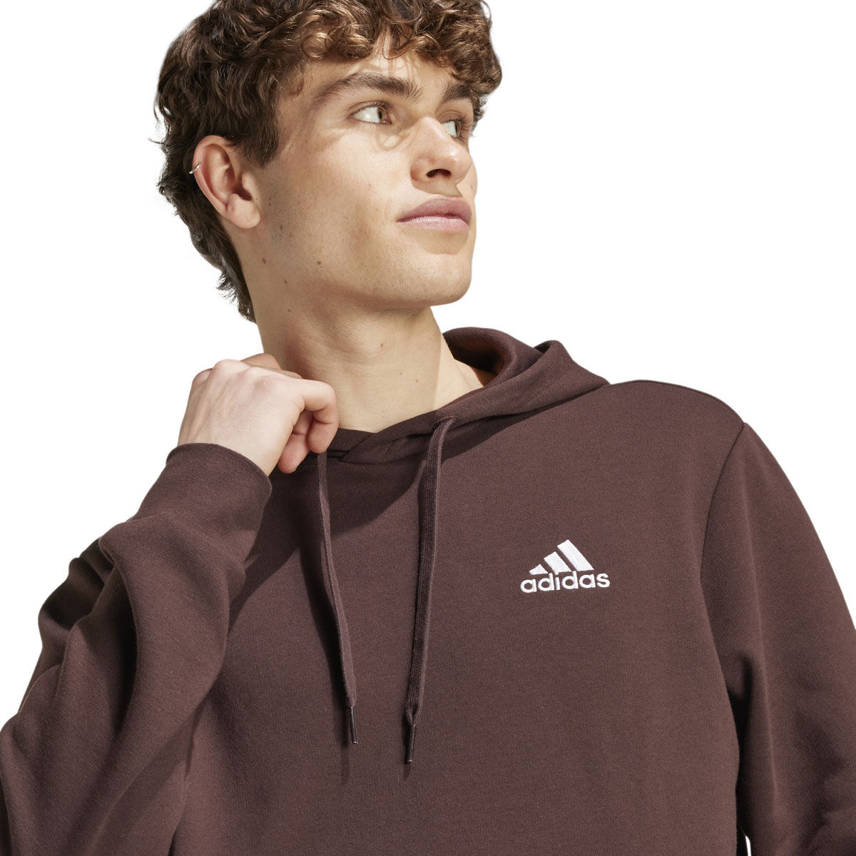 adidas Mens Essentials Feel Cozy Pullover Fleece Hoodie
