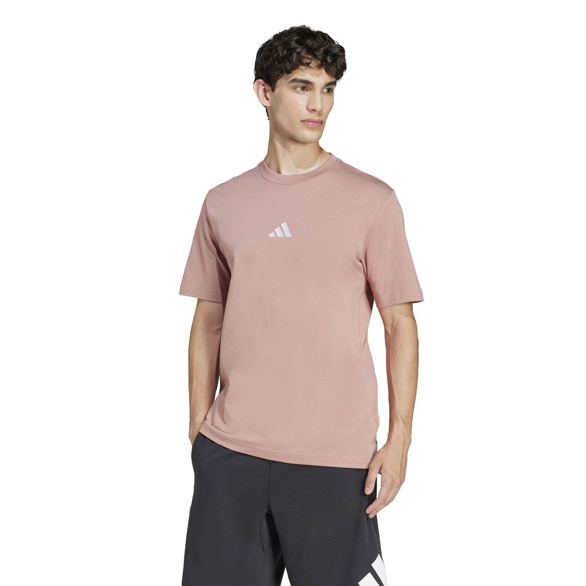 adidas Mens Essentials Small Logo Single Jersey Tee
