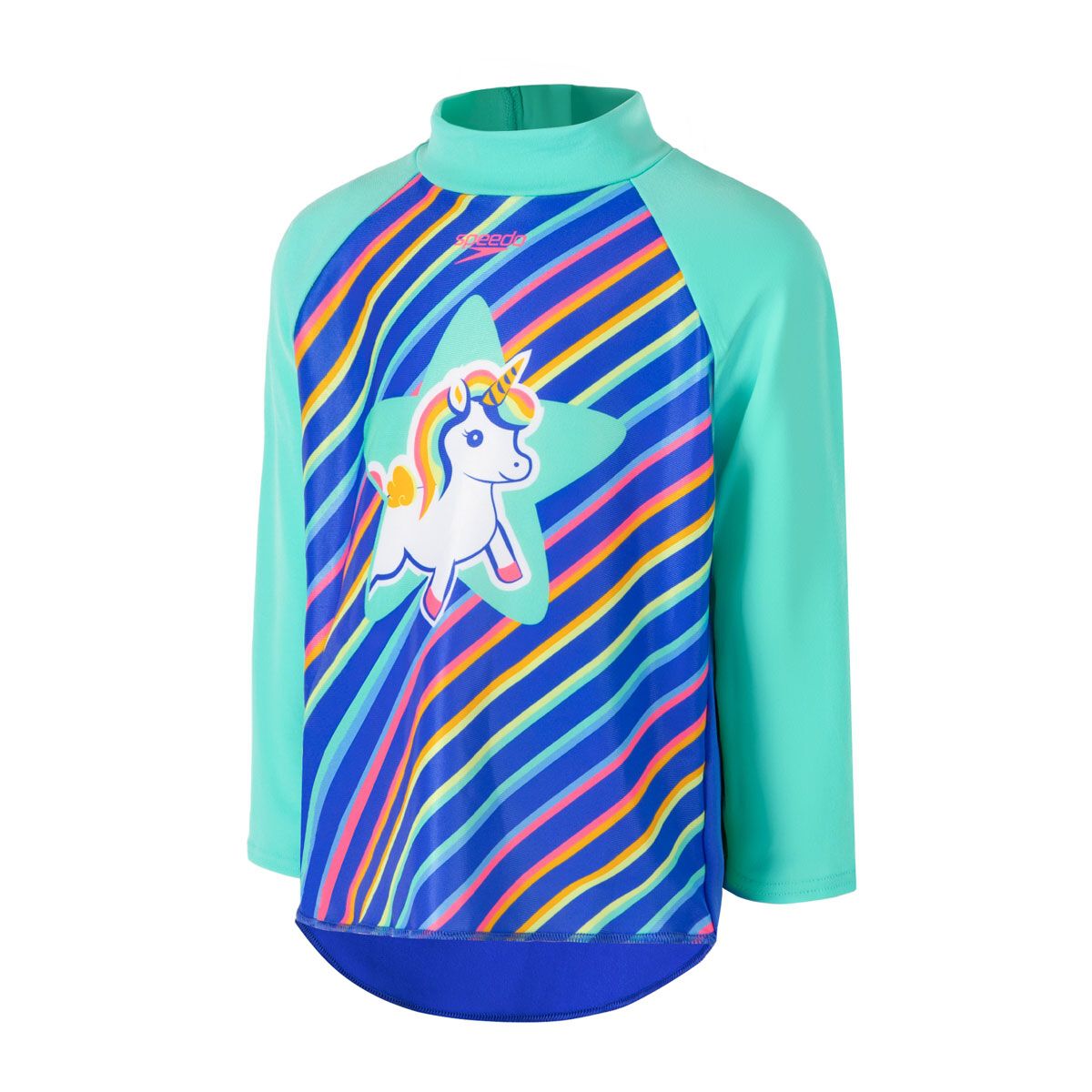 Speedo Toddler Girls Rainbow Unicorn Long Sleeve Rash Top