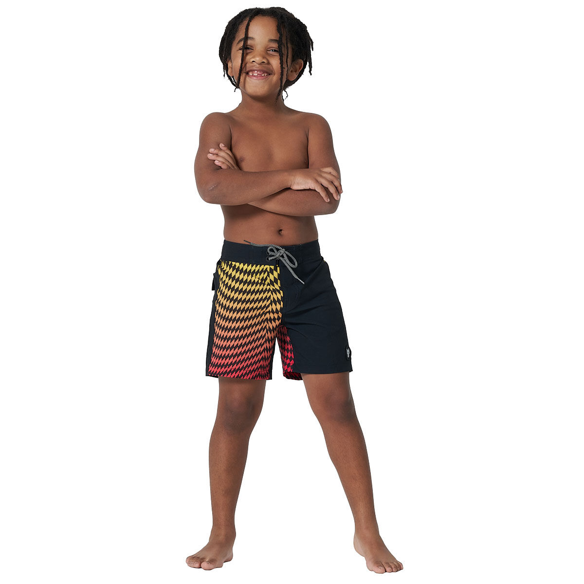 Tahwalhi Little Boys Fluro Check Board Shorts