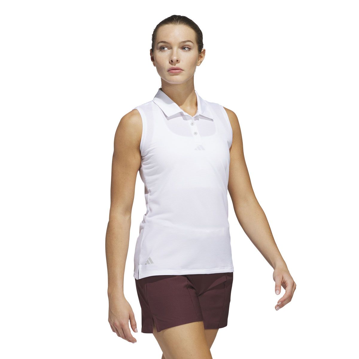 adidas Womens Ottoman Knit Sleeveless Golf Polo