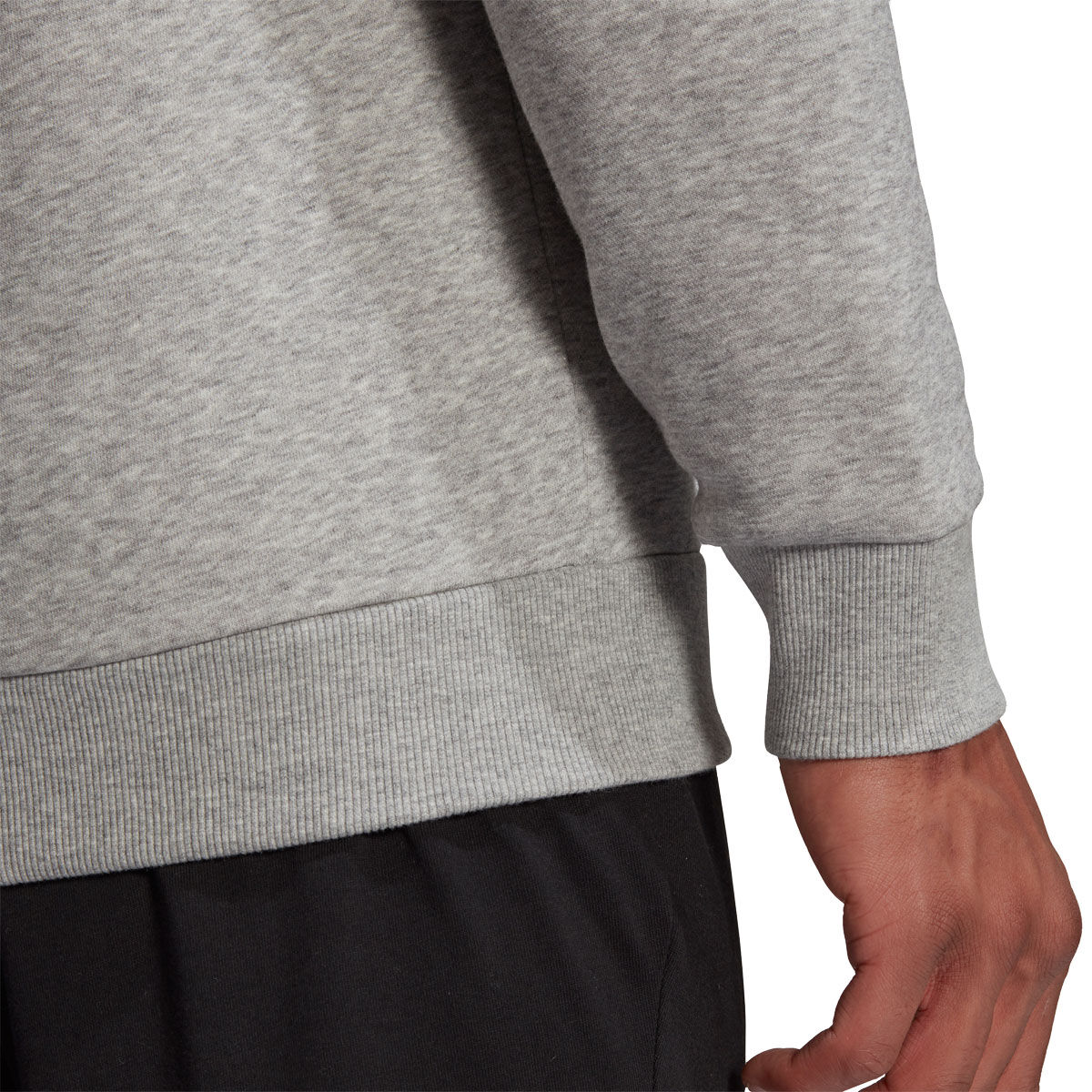 adidas Mens Essentials Big Logo Fleece Crew Sweatshirt Grey M