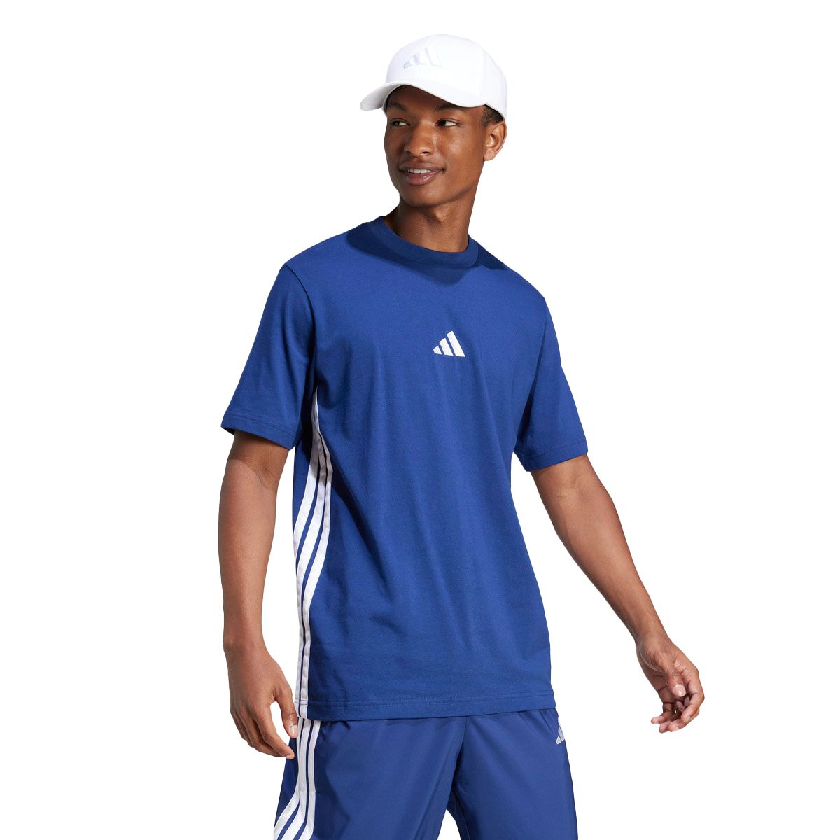 adidas Mens 3-Stripes Single Jersey Tee