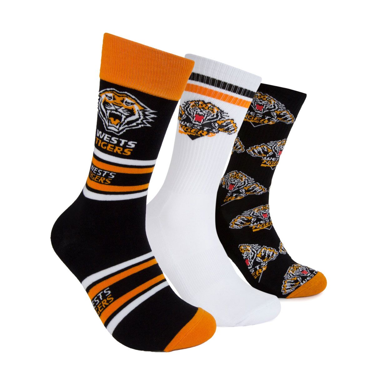 Wests Tigers 3 Pack Sock Gift Pack