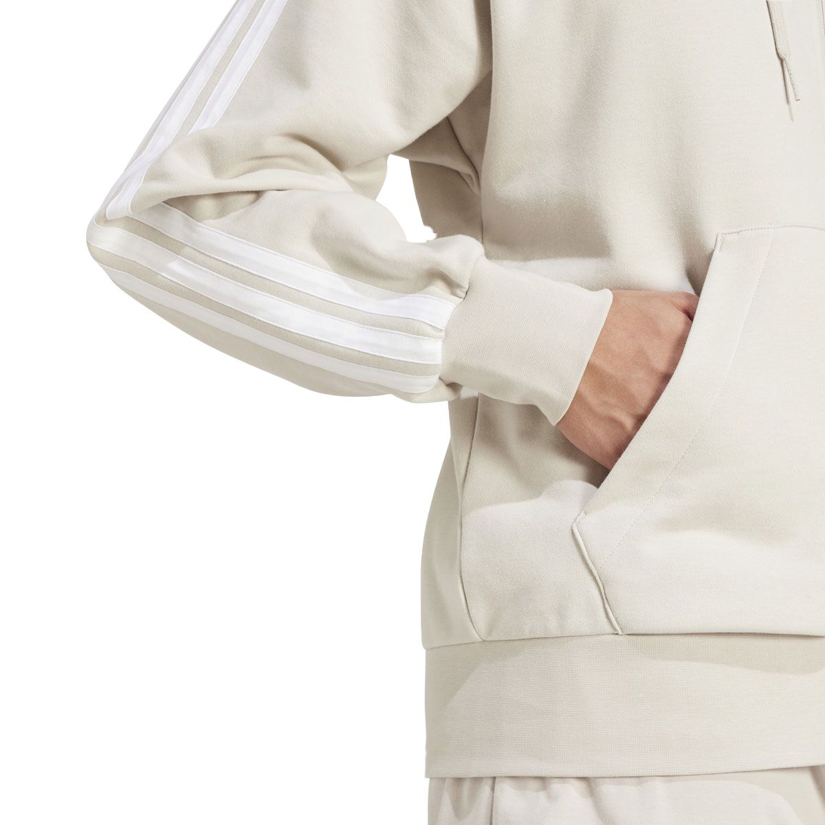 Adidas Mens 3 Stripes French Terry Full Zip Hoodie