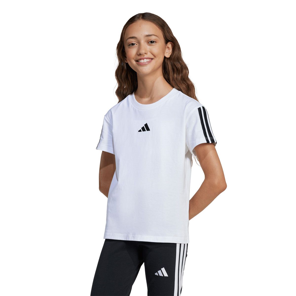 adidas Junior 3-Stripes Tee