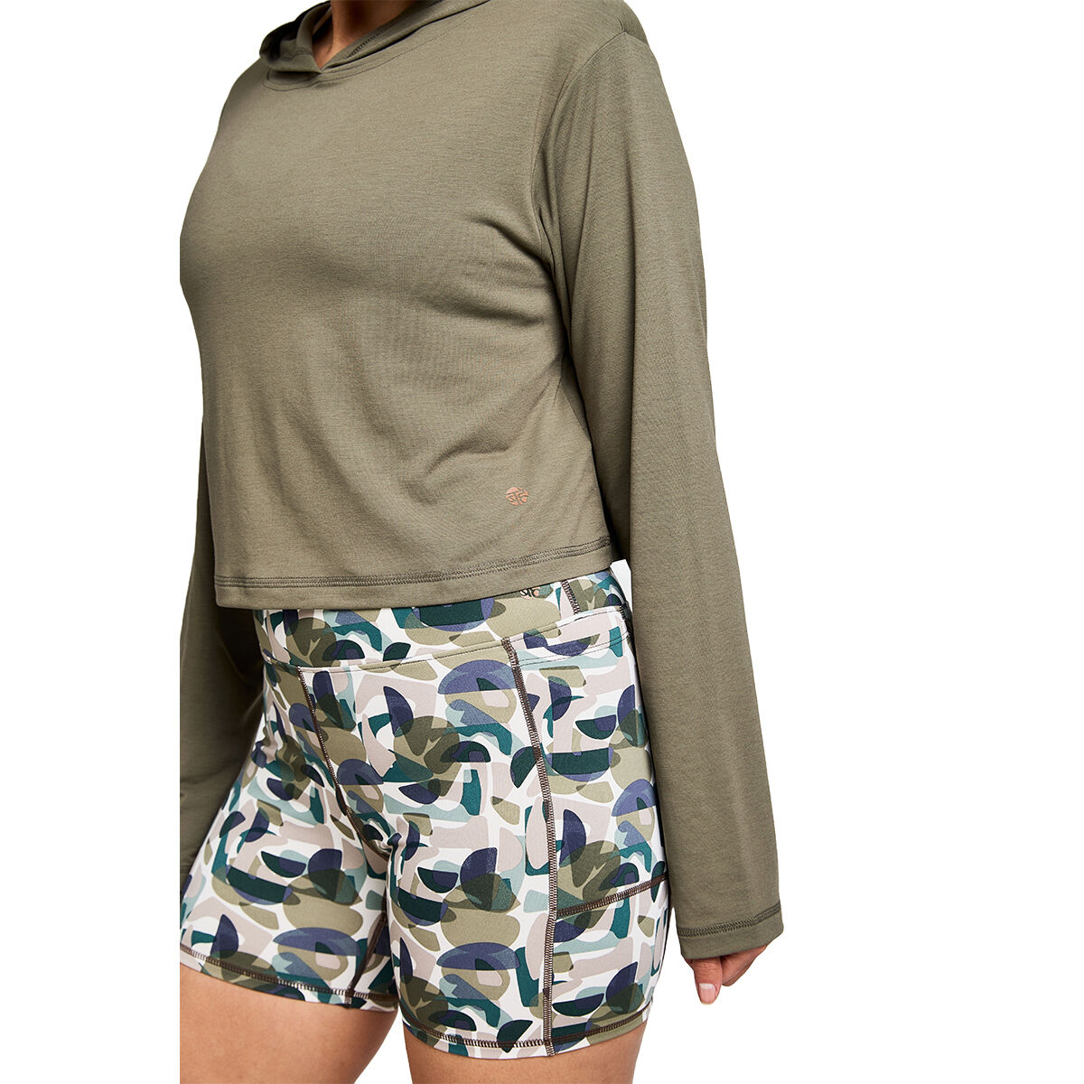 BAHE Womens Zephyr Short Boxy Hooded Tee