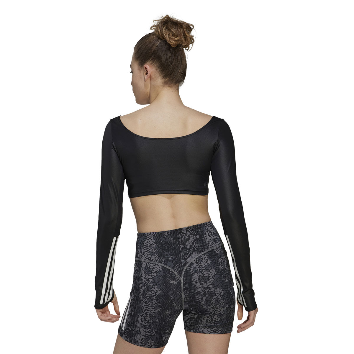 adidas Womens Hyperglam Long Sleeve Cropped Top
