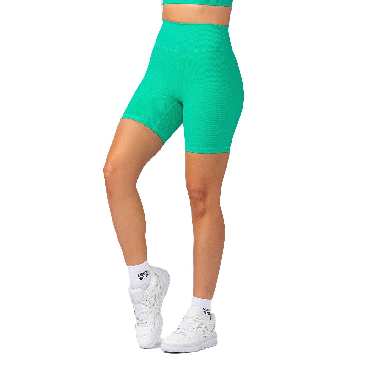 Muscle Nation Womens Zero Rise Rib Bike Shorts