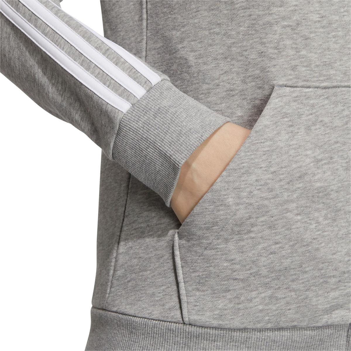adidas Womens Essentials Fleece 3-Stripes Full Zip Hoodie