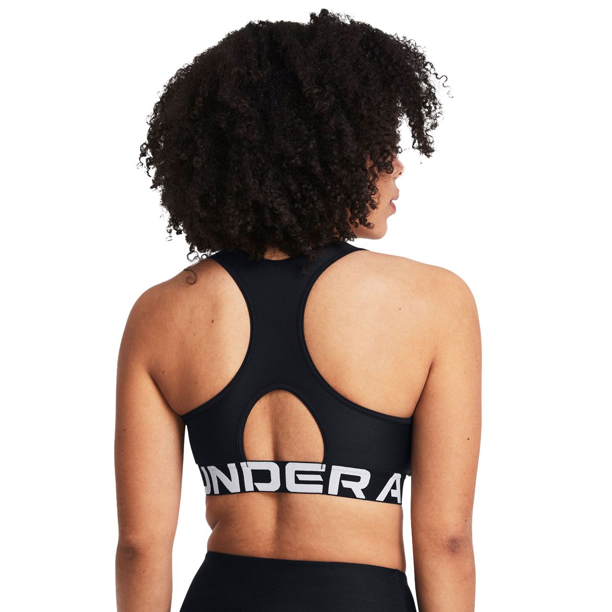 Under Armour Womens HeatGear Authentics Mid Support Branded Crop Sports Bra