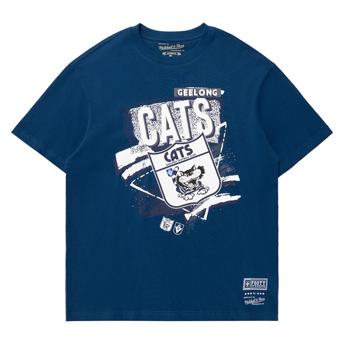 Geelong Cats Mens 2025 Abstract Logo Tee