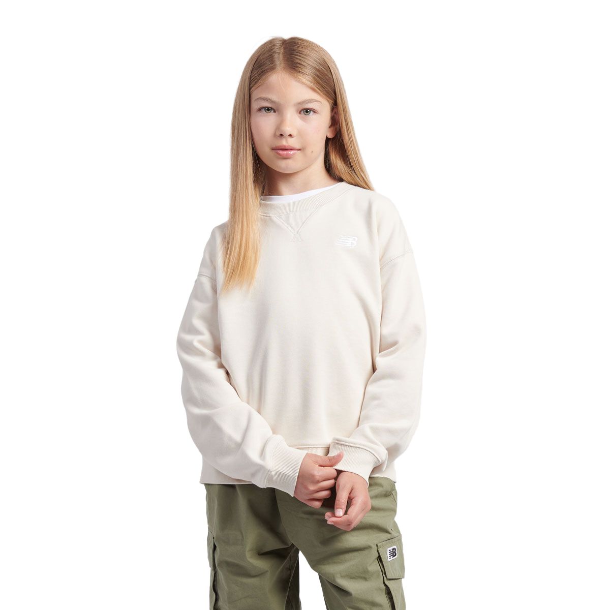 New Balance Junior French Terry Small Logo Crew Sweatshirt