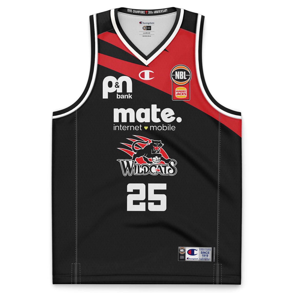 Perth Wildcats Mens Keanu Pinder 2024 Heritage Basketball Jersey