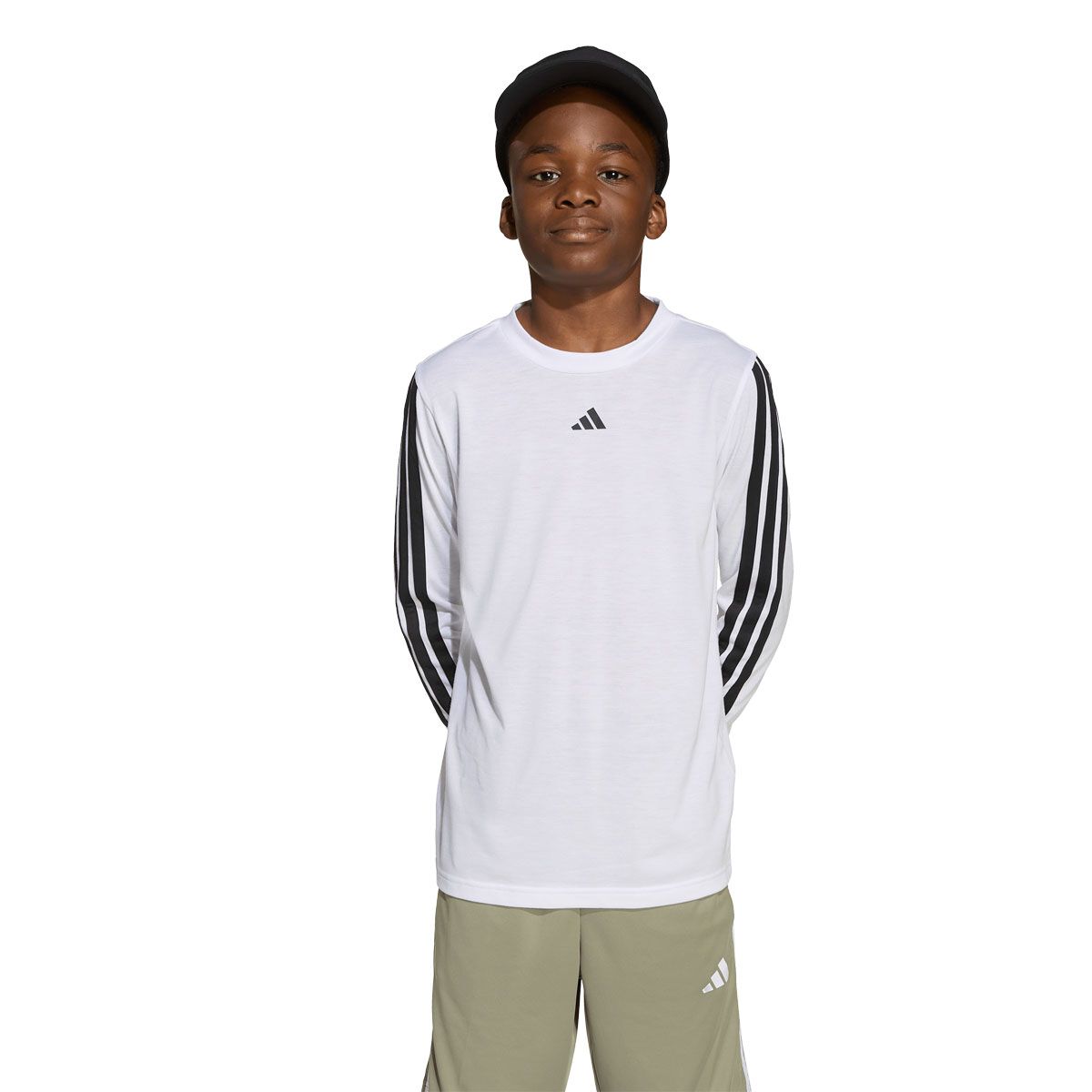 Adidas Junior Training Essentials 3 Stripes Long Sleeve Tee