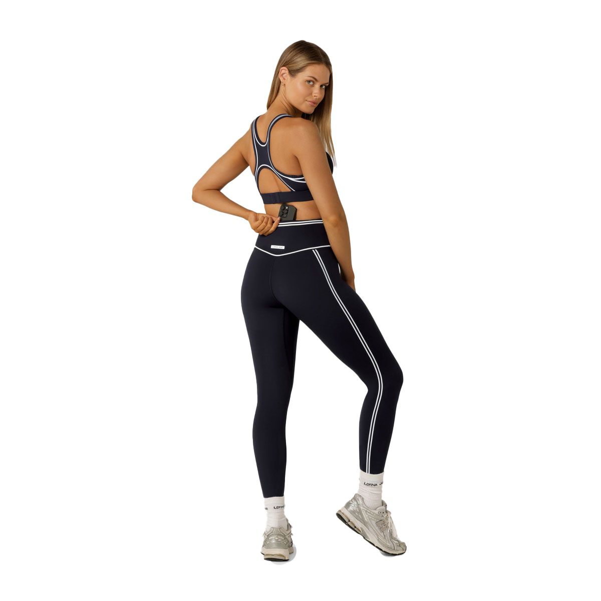 Lorna Jane Womens Retro Track Ankle Bitter Tights