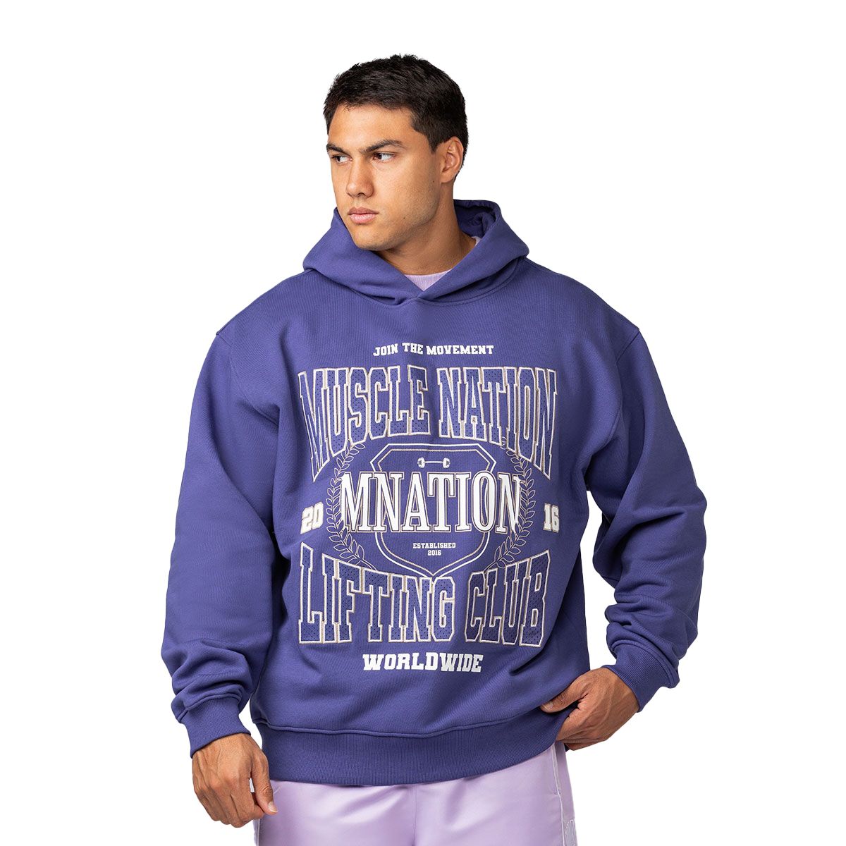 Muscle Nation Mens Lifting Club Oversized Pullover Hoodie