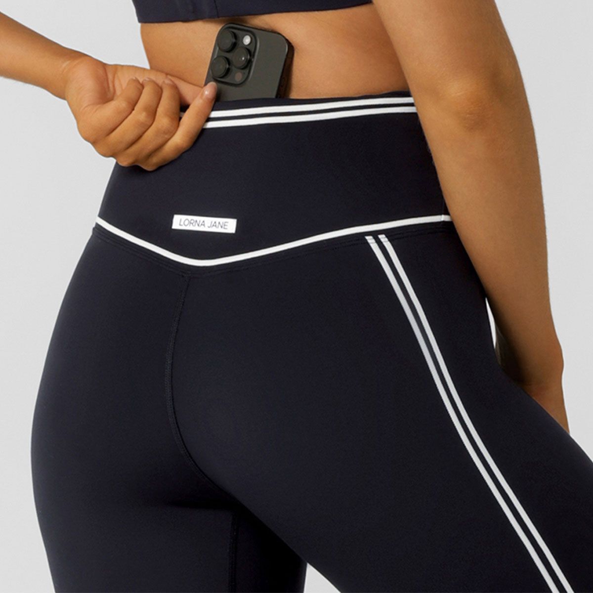 Lorna Jane Womens Retro Track Ankle Bitter Tights