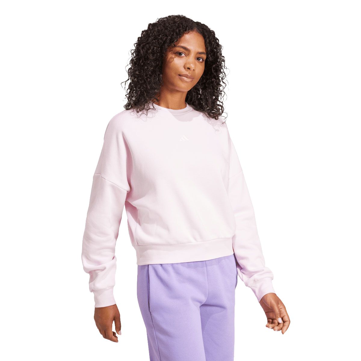 adidas Womens Essential FeelCozy Fleece Small Logo Sweatshirt