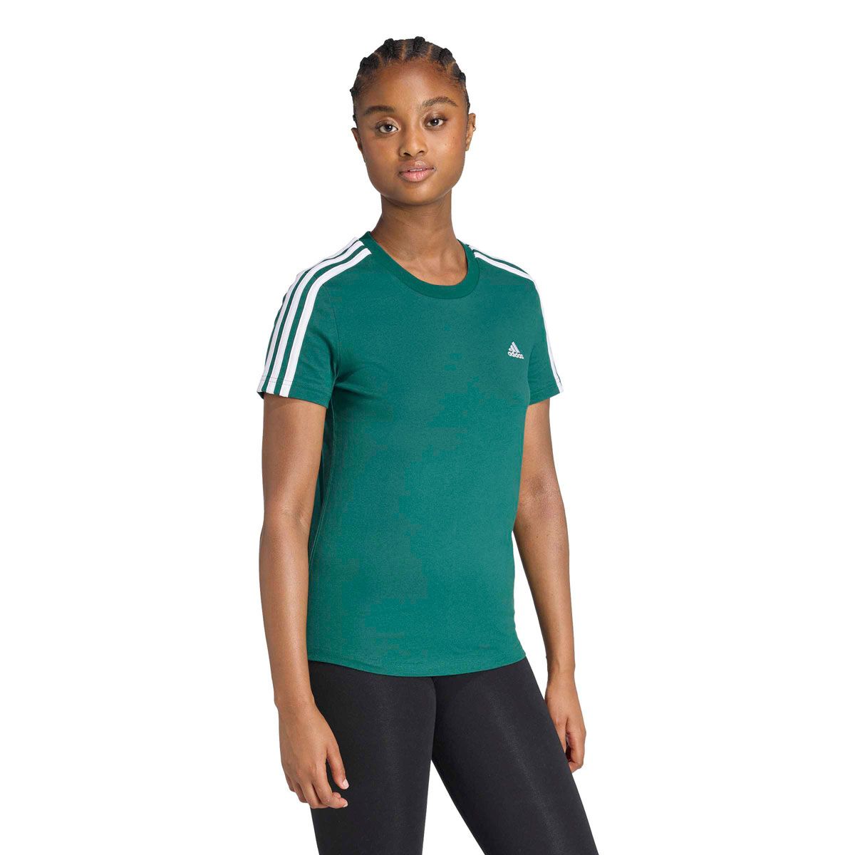 adidas Womens Essentials 3-Stripes Slim Tee