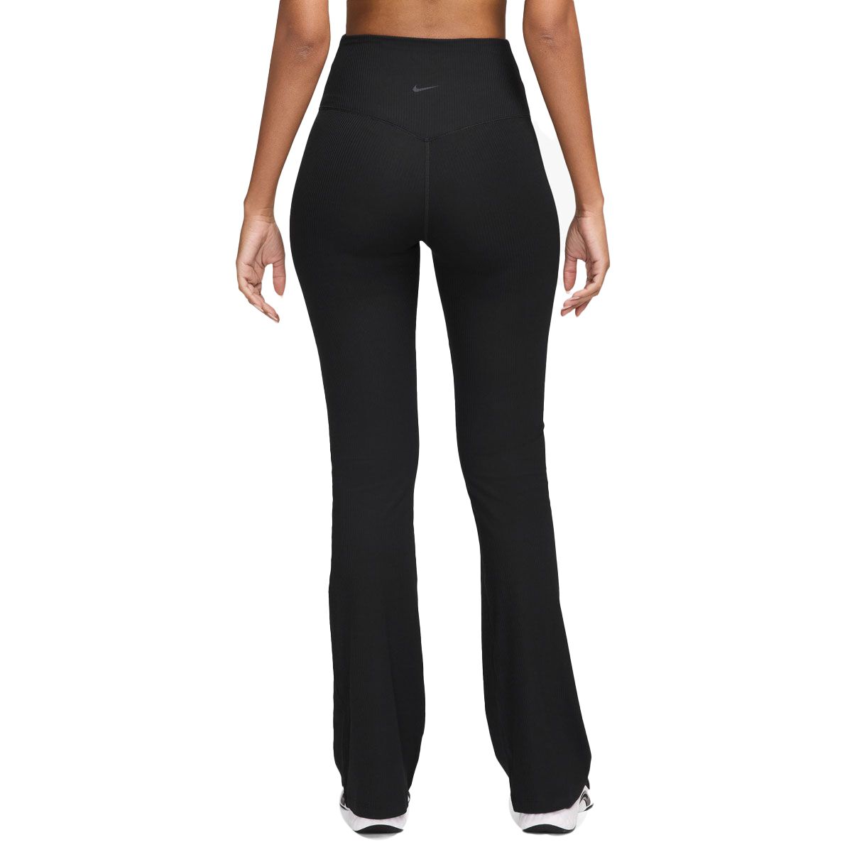 Nike Womens Zenvy Cutout High Rise Ribbed Flare Leggings