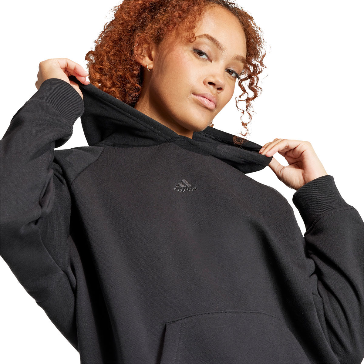 adidas Womens ALL SZN Fleece Boyfriend Pullover Hoodie