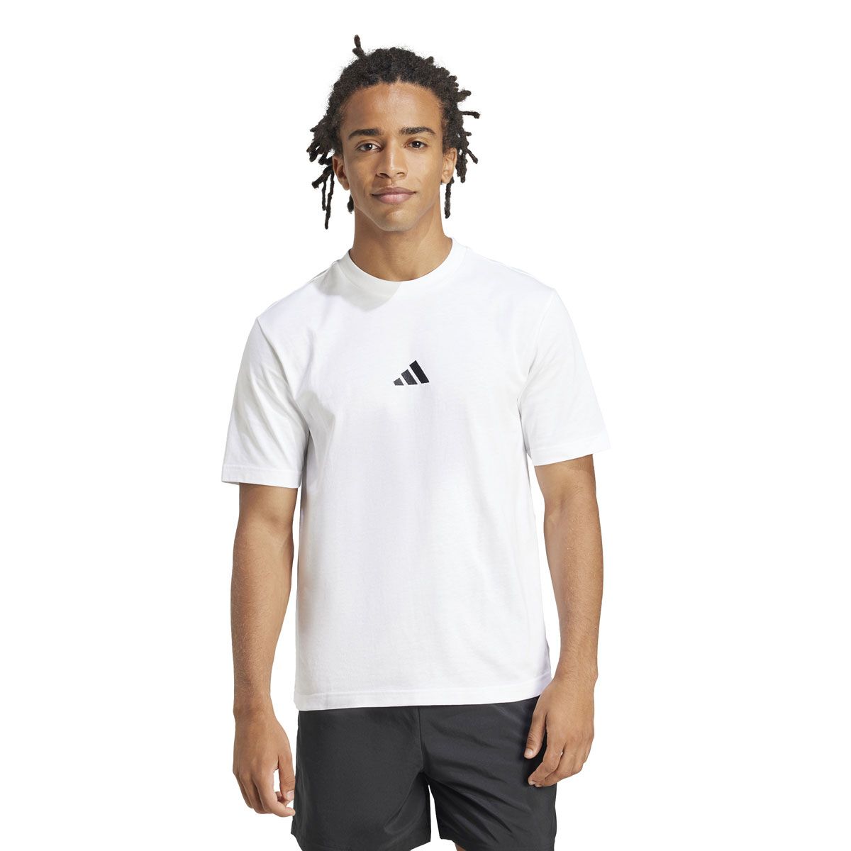 adidas Mens Essentials Small Logo Single Jersey Tee