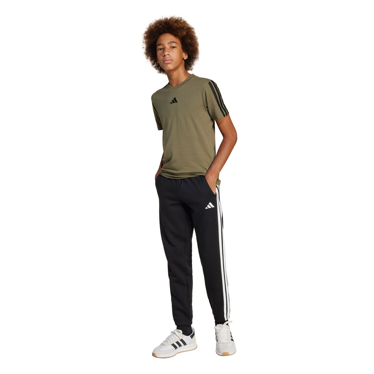 adidas Junior Essentials Fleece 3-Stripes Jogger Track Pants