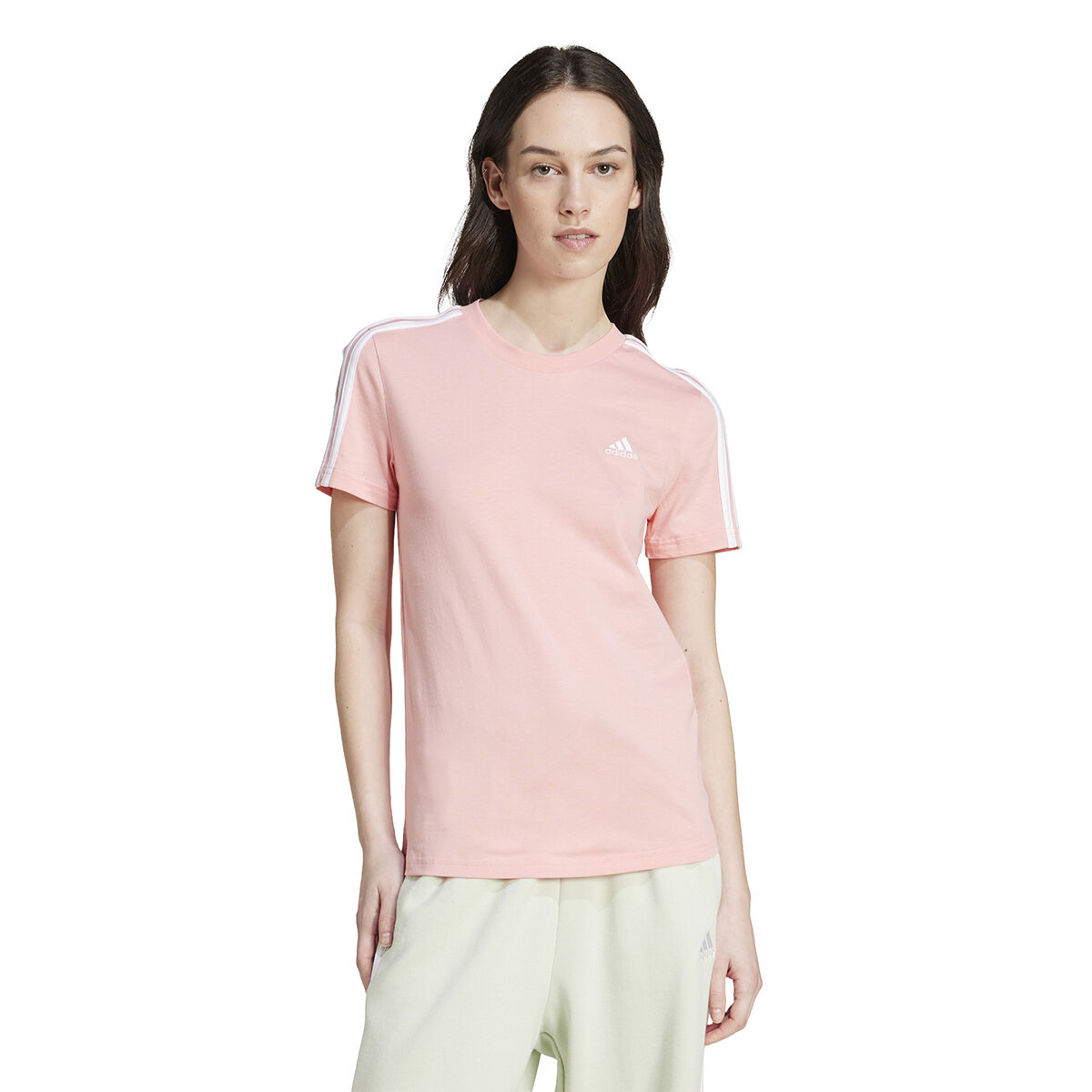 adidas Womens Essentials 3-Stripes Slim Fit Tee