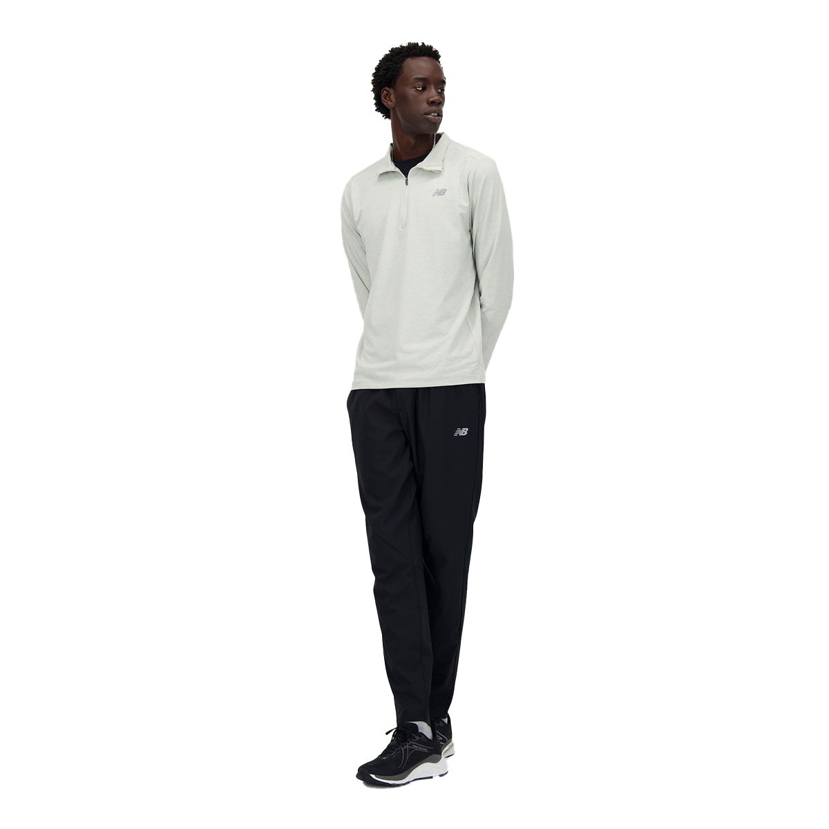 New Balance Mens Space Dye Quarter Zip Pullover Running Top