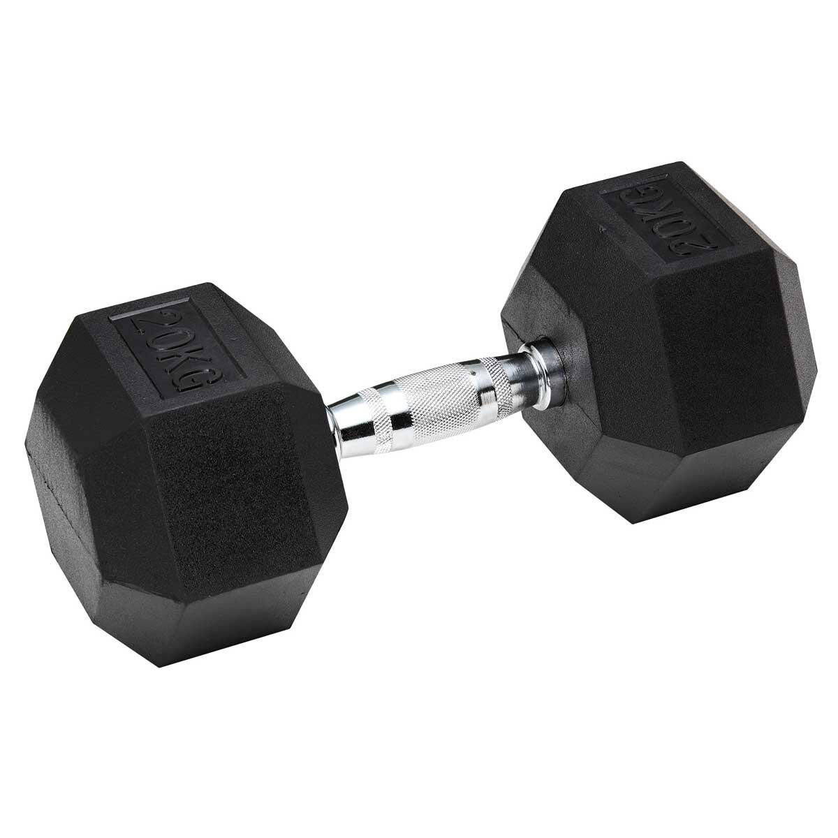 Celsius 20kg Rubber Hex Dumbbell 1 Piece