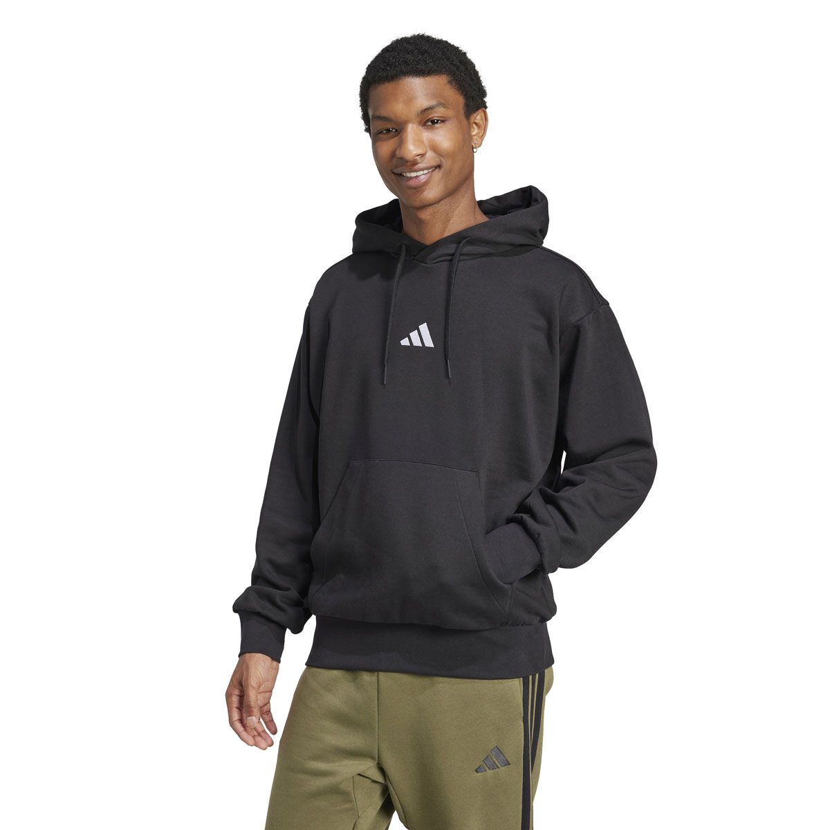 adidas Mens Essentials Feel Cozy Fleece Pullover Hoodie