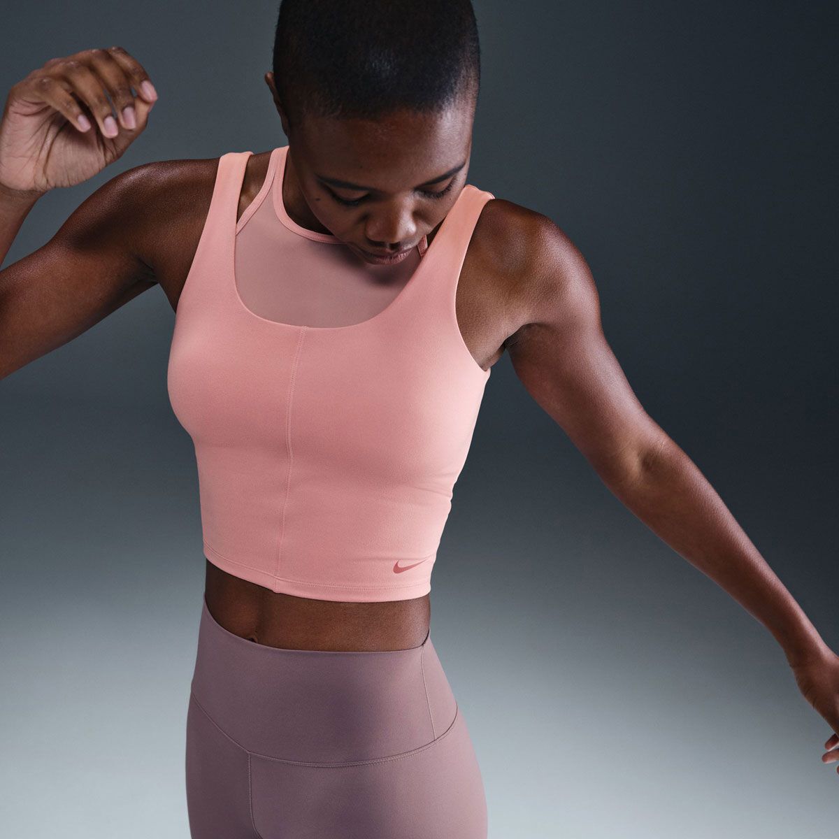 Nike Womens One Dri-FIT Fitted Cropped Short Sleeve Top