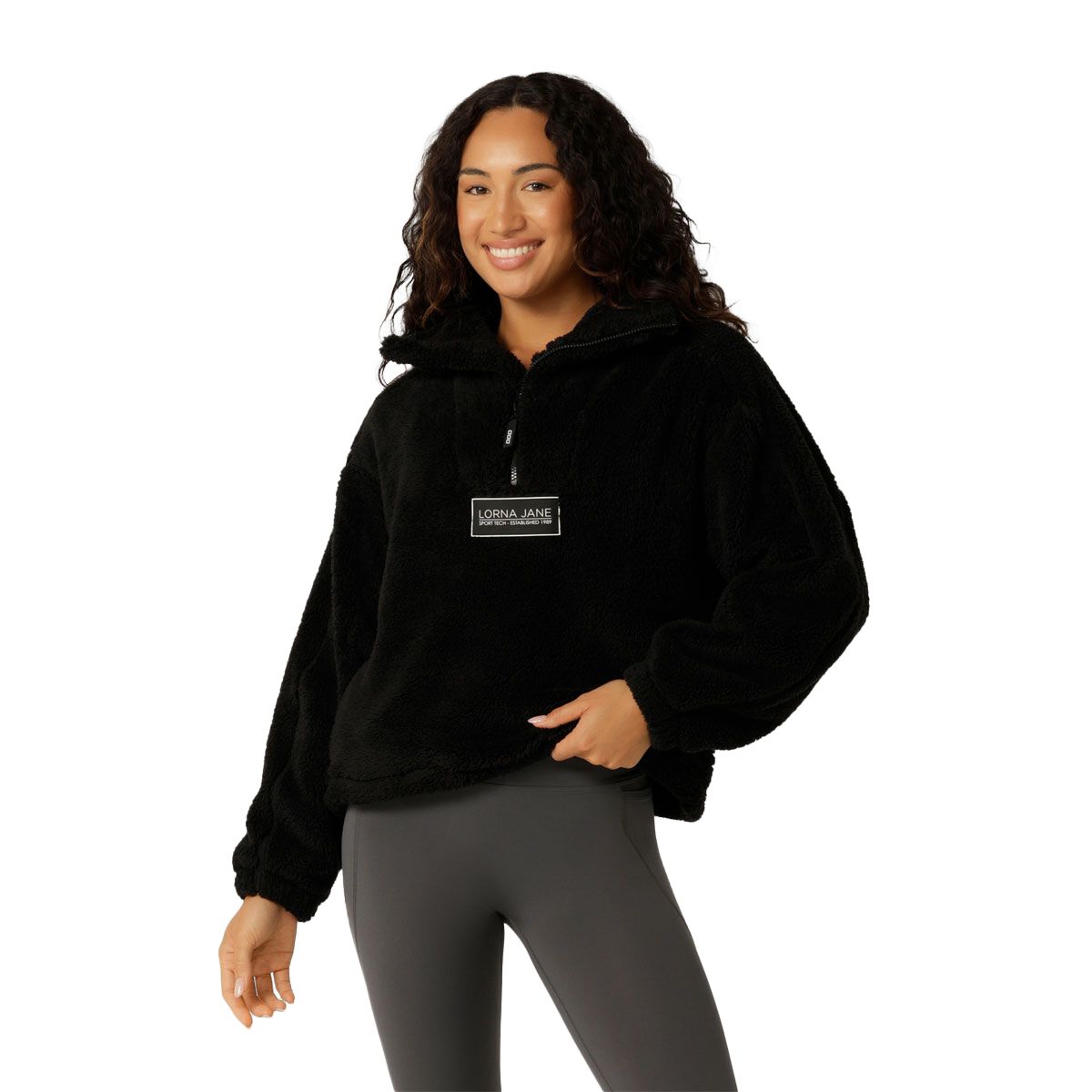 Lorna Jane Womens Everyday Teddy Quarter Zip Pullover