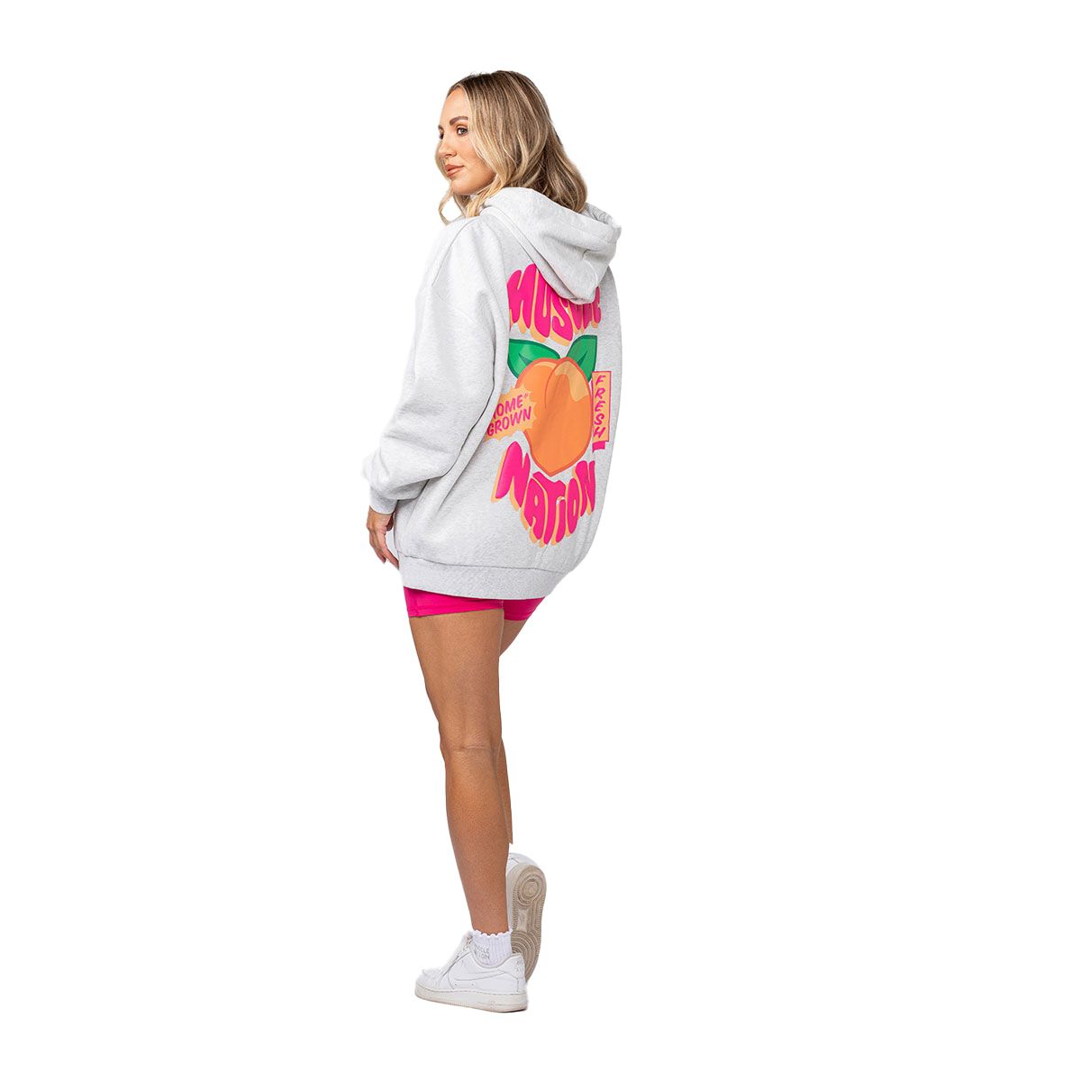Muscle Nation Womens Peachy Oversized Pullover Hoodie