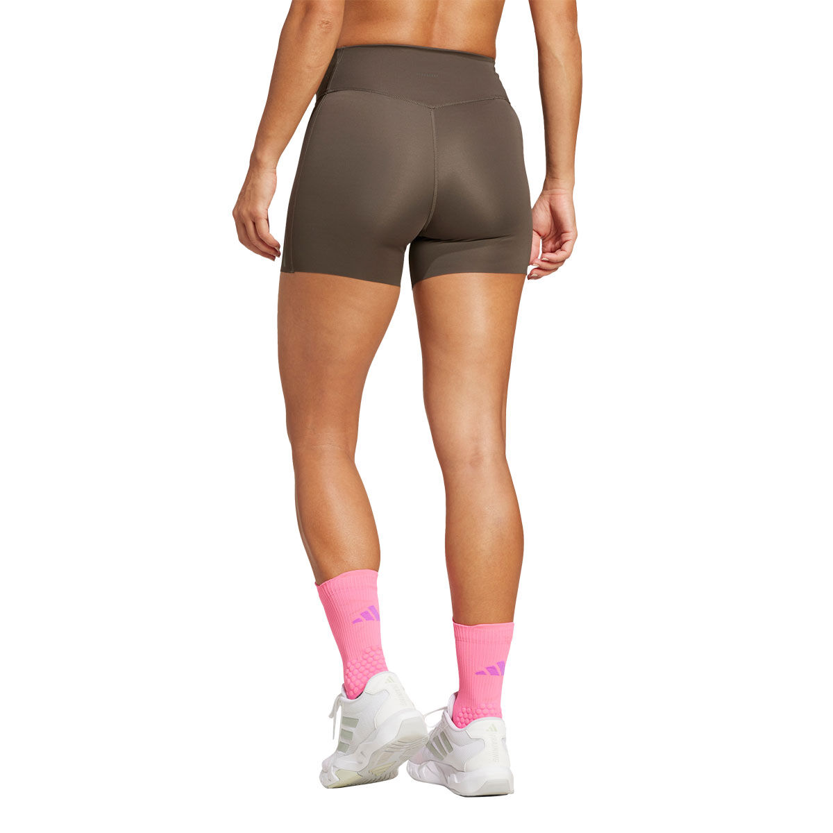 adidas Womens Optime Raw Cut Hem 4 Inch Short Tights