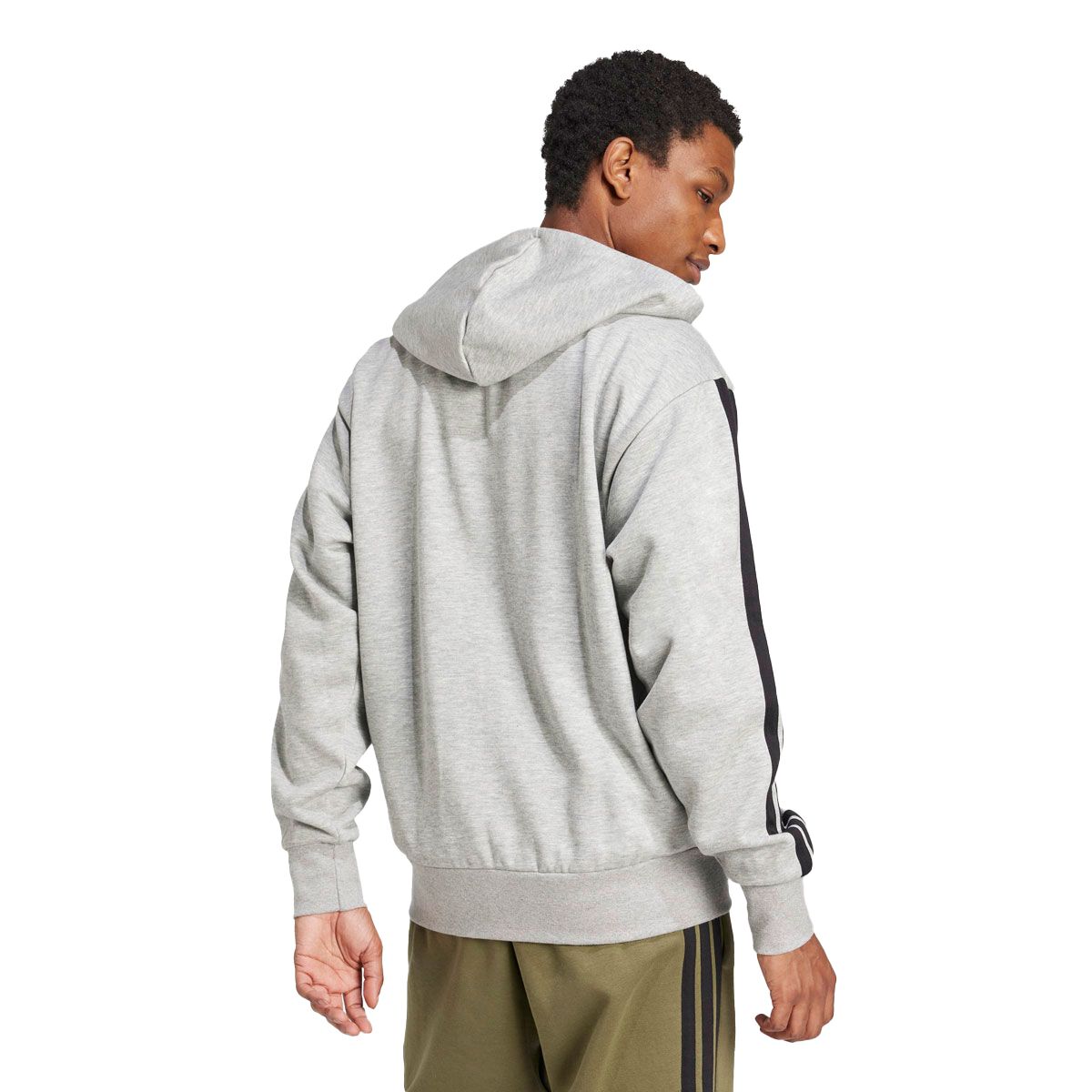adidas Mens Essential Fleece 3-Stripes Full Zip Hoodie
