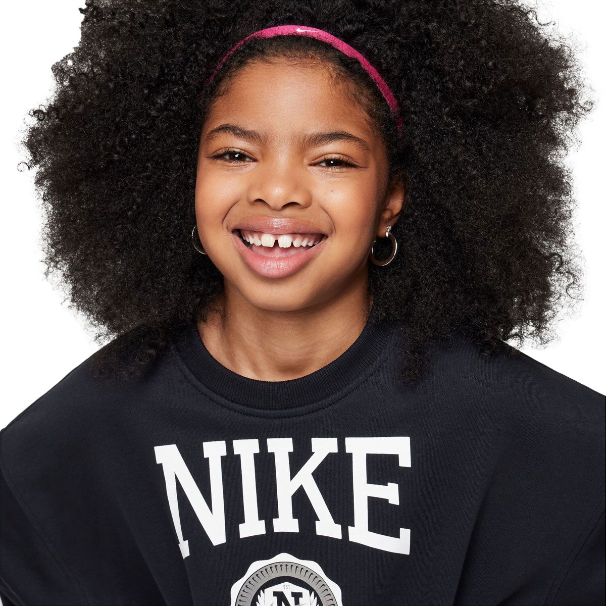 Nike Junior Sportswear Club French Terry Graphic Boxy Crew Sweatshirt