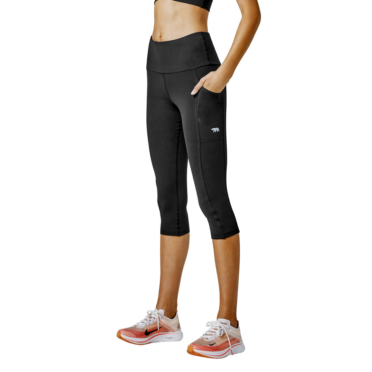 Running Bare Womens Ab-Waisted Power Moves 3/4 Tights